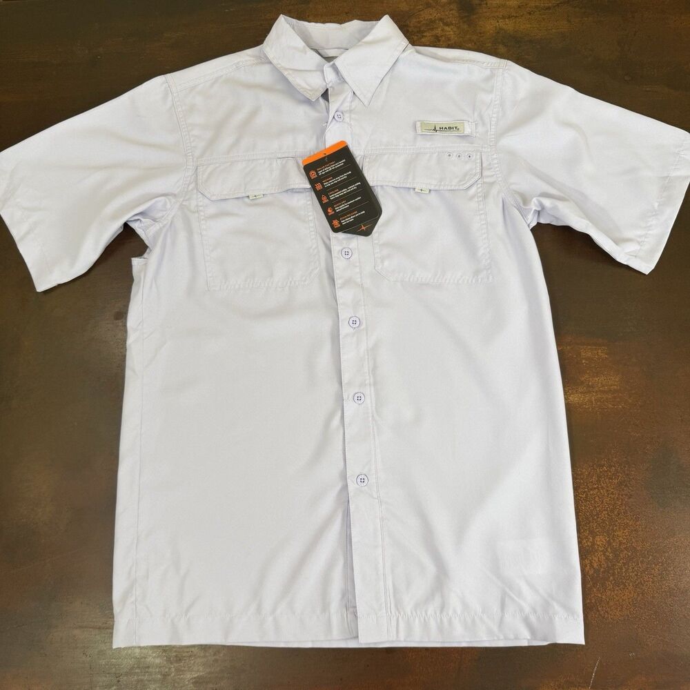 Habit Men's Small River Shirt Outdoor Solar Factor Short Sleeve breathable comfy